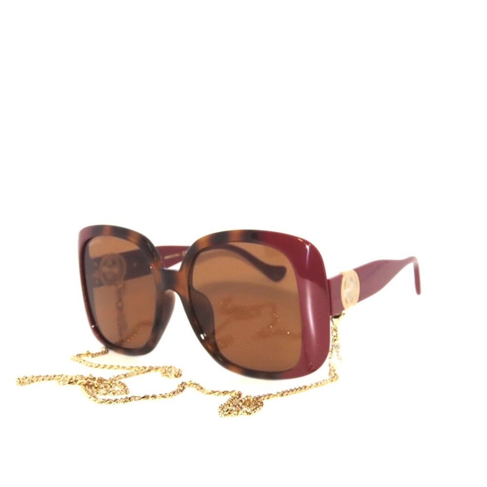 Gucci GG1029SA 1029SA 003 Havana Burgundy Brown Sunglasses 1029